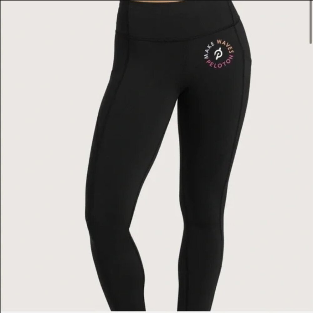 New Peloton Lululemon Make Waves Black High Waisted Tulip Hem  Leggings S Small